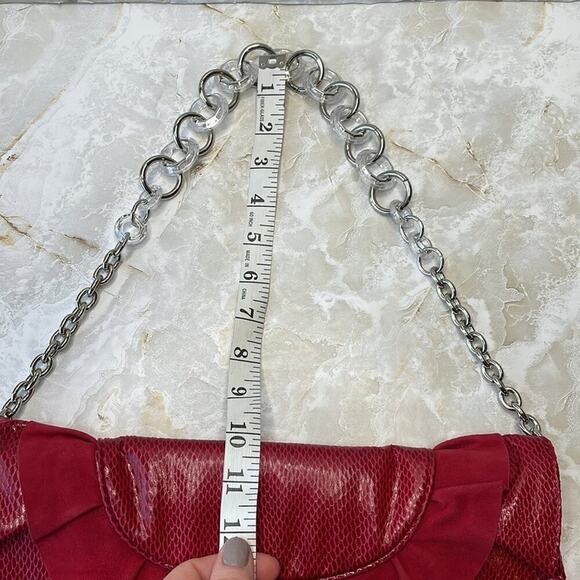 White House Black Market snakeskin and brushed suede clutch bag - Picture 5 of 7